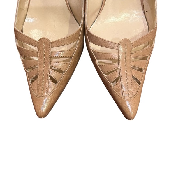 Jimmy Choo Embossed Leather Cutout Accent Slingback Pumps EU 37.5/US 7.5 Heels - Picture 7 of 10